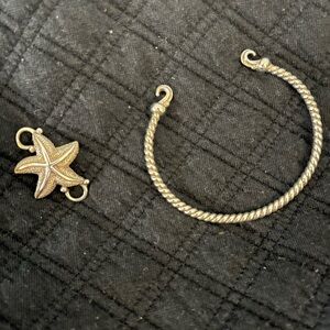 Silver Starfish Bracelet and Clasp Set